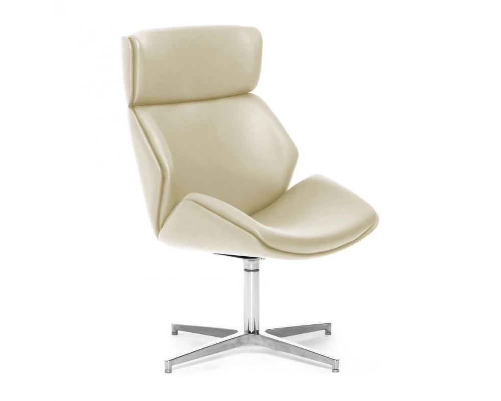 Кресло Charm High Lounge Натуральная кожа, Бежевый