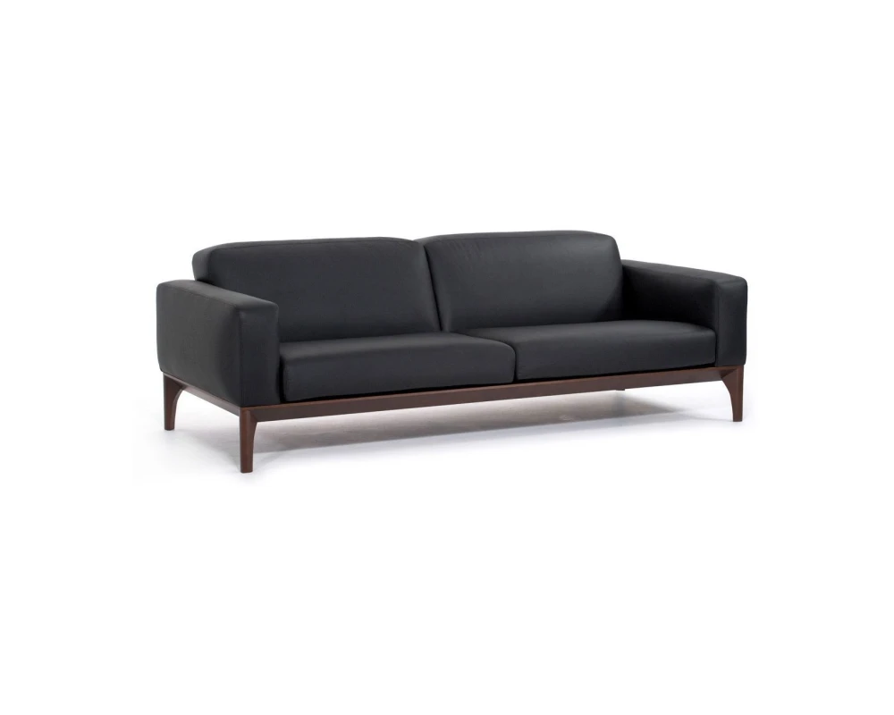 Диван 3-х местный Fiotto Кожа/Экокожа, Черный