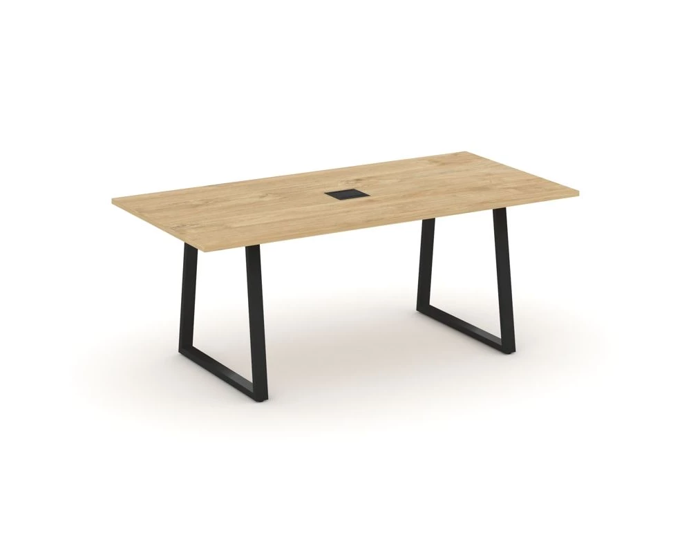 Стол переговорный опоры трапеция с лючком 1980x980x750 Style Project Direct