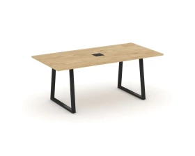 Стол переговорный опоры трапеция с лючком 1980x980x750 Style Project Direct images