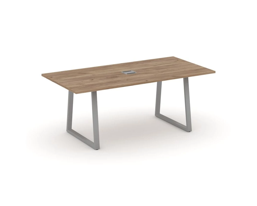 Стол переговорный опоры трапеция с лючком 1980x980x750 Style Project Direct
