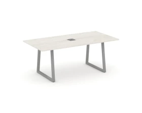 Стол переговорный опоры трапеция с лючком 1980x980x750 Style Project Direct images