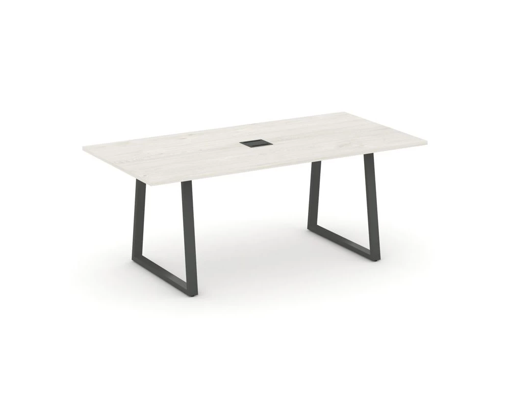 Стол переговорный опоры трапеция с лючком 1980x980x750 Style Project Direct