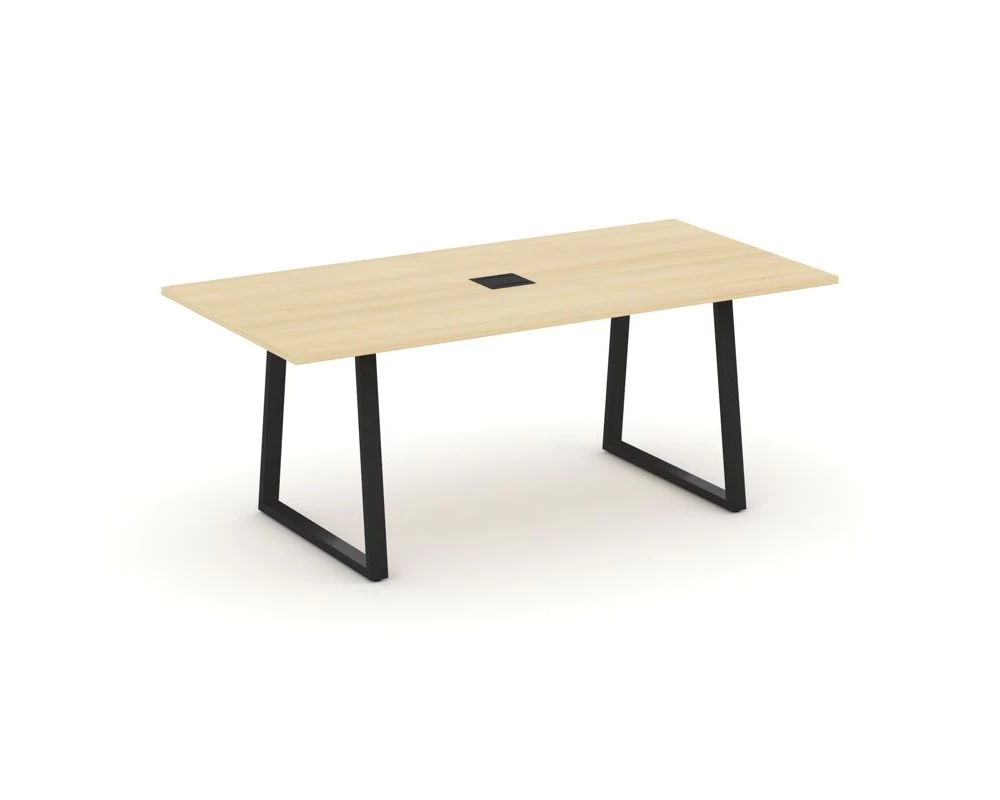 Стол переговорный опоры трапеция с лючком 1980x980x750 Style Project Direct