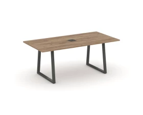 Стол переговорный опоры трапеция с лючком 1980x980x750 Style Project Direct images