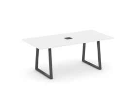 Стол переговорный опоры трапеция с лючком 1980x980x750 Style Project Direct images