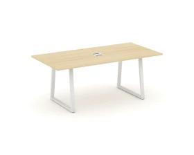 Стол переговорный опоры трапеция с лючком 1980x980x750 Style Project Direct images