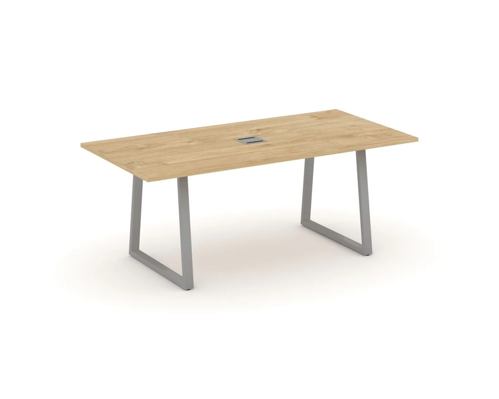 Стол переговорный опоры трапеция с лючком 1980x980x750 Style Project Direct