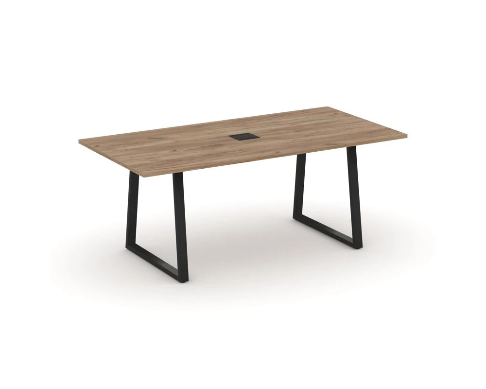 Стол переговорный опоры трапеция с лючком 1980x980x750 Style Project Direct