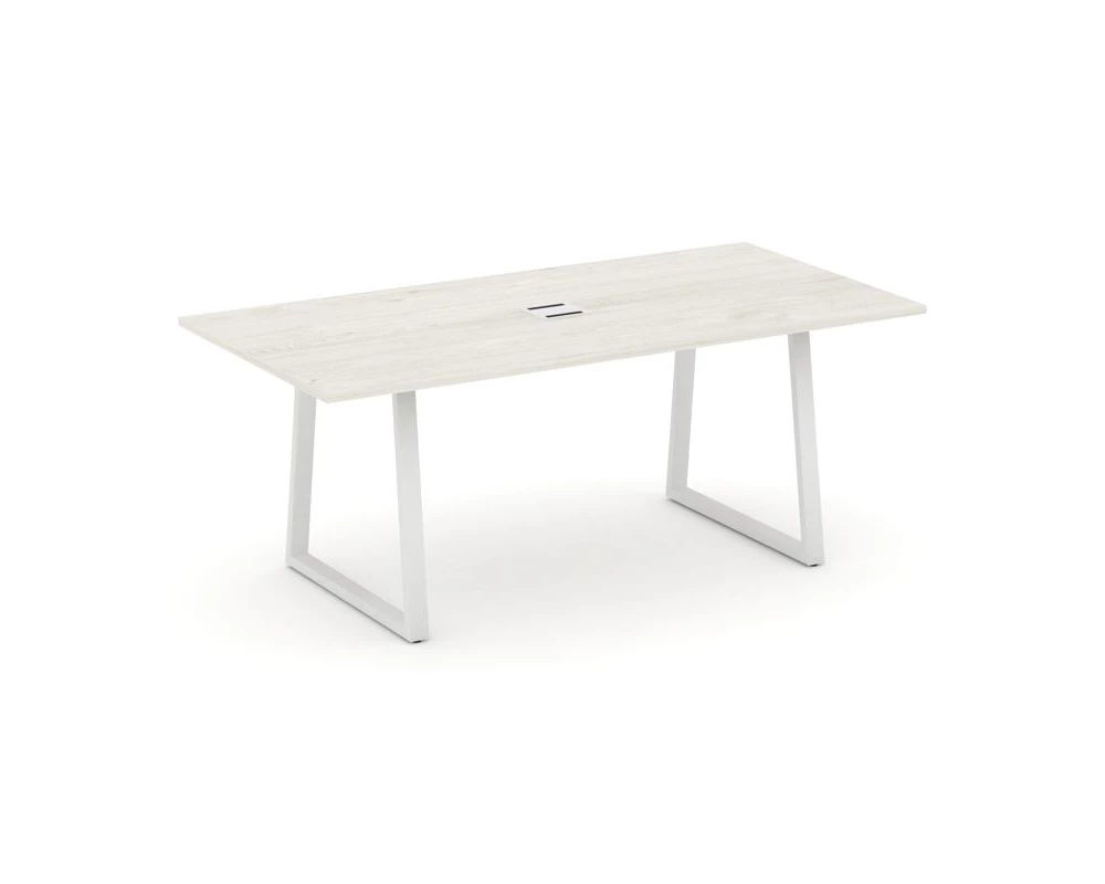 Стол переговорный опоры трапеция с лючком 1980x980x750 Style Project Direct