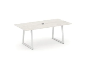 Стол переговорный опоры трапеция с лючком 1980x980x750 Style Project Direct images