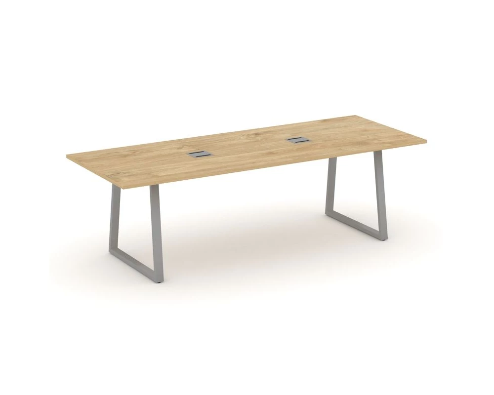 Стол переговорный опоры трапеция с лючком 2580x980x750 Style Project Direct