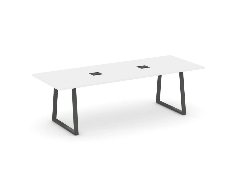Стол переговорный опоры трапеция с лючком 2580x980x750 Style Project Direct