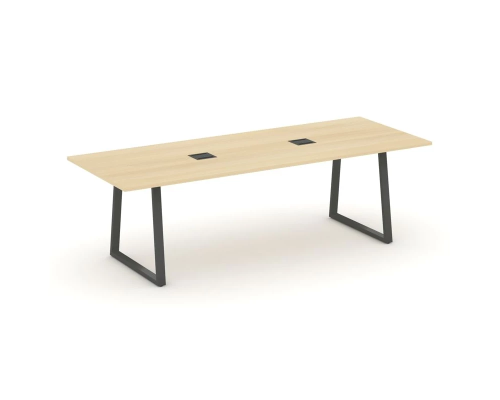 Стол переговорный опоры трапеция с лючком 2580x980x750 Style Project Direct