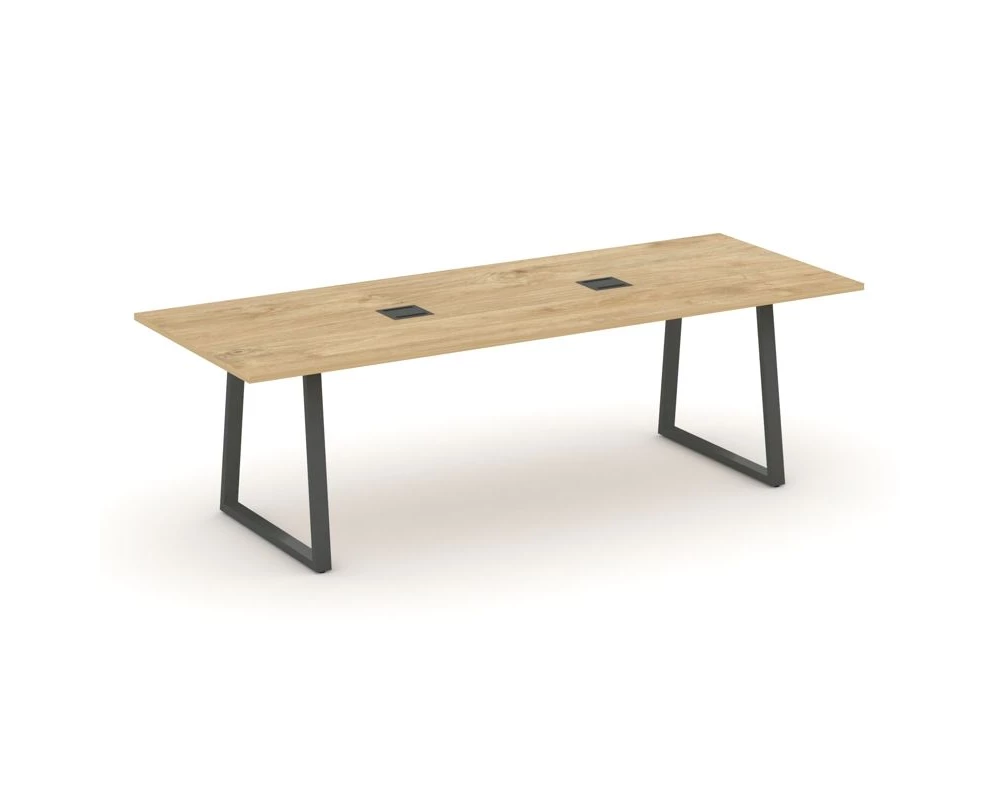 Стол переговорный опоры трапеция с лючком 2580x980x750 Style Project Direct