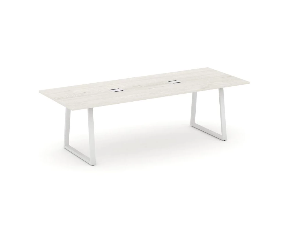 Стол переговорный опоры трапеция с лючком 2580x980x750 Style Project Direct