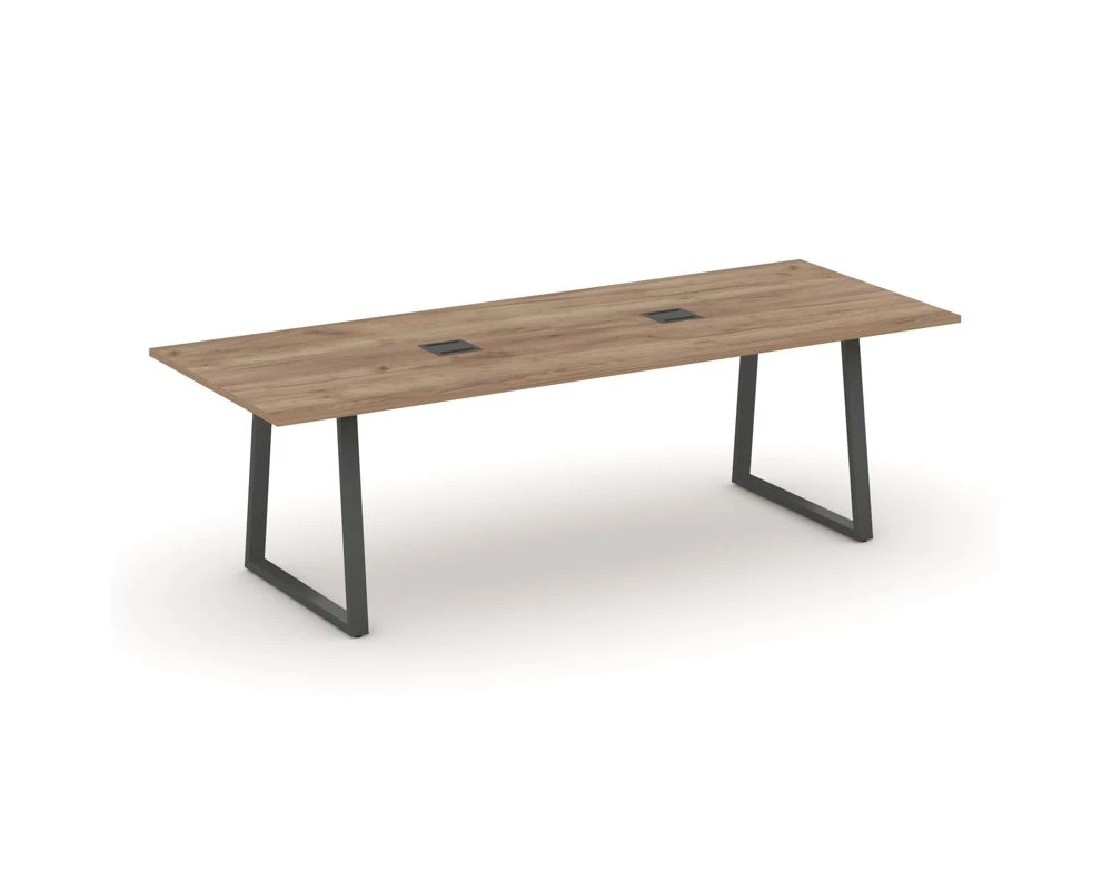 Стол переговорный опоры трапеция с лючком 2580x980x750 Style Project Direct