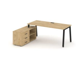 Стол письменный с греденцией левой на А-образном каркасе 1580x1480x750 Style Project Direct images