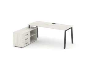 Стол письменный с греденцией левой на А-образном каркасе 1580x1580x750 Style Project Direct images