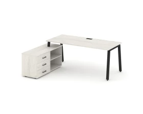 Стол письменный с греденцией левой на А-образном каркасе 2180x1480x750 Style Project Direct images