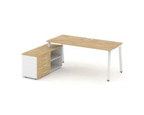 Стол письменный с греденцией левой на А-образном каркасе 2180x1580x750 Style Project Direct images