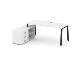 Стол письменный с греденцией левой на А-образном каркасе 2180x1580x750 Style Project Direct images