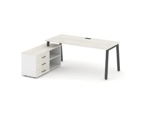 Стол письменный с греденцией левой на А-образном каркасе 2180x1580x750 Style Project Direct images