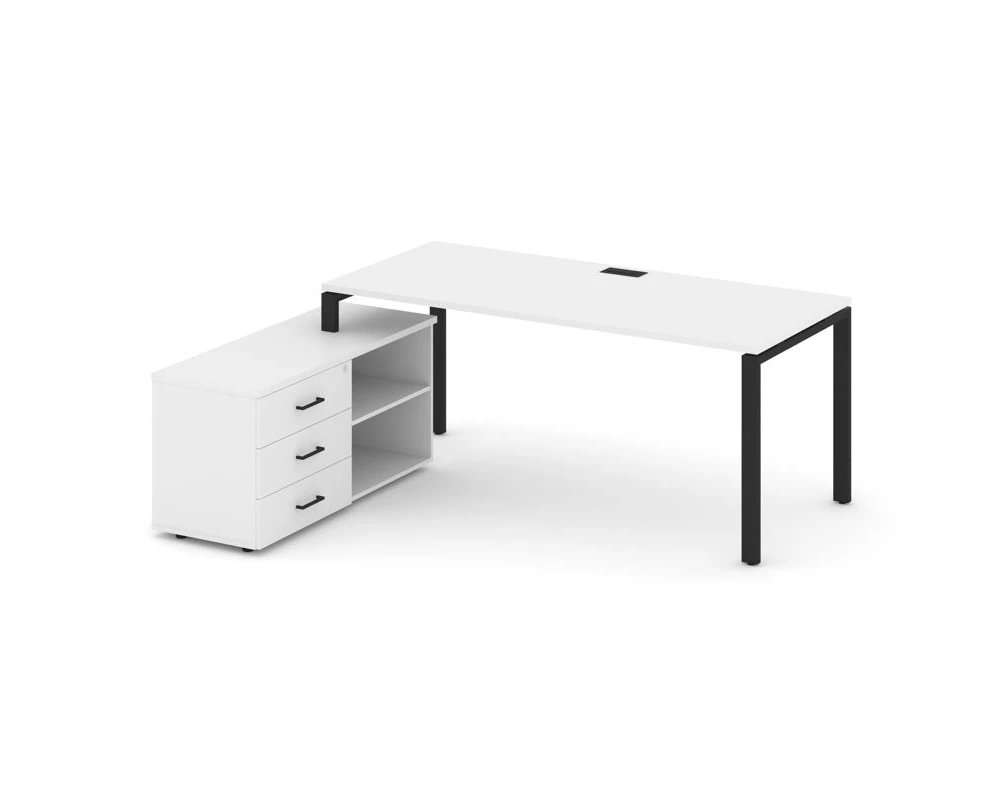 Стол письменный с греденцией левой на П-образном каркасе 1780x1480x750 Style Project Direct