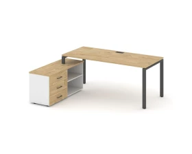 Стол письменный с греденцией левой на П-образном каркасе 1780x1480x750 Style Project Direct images