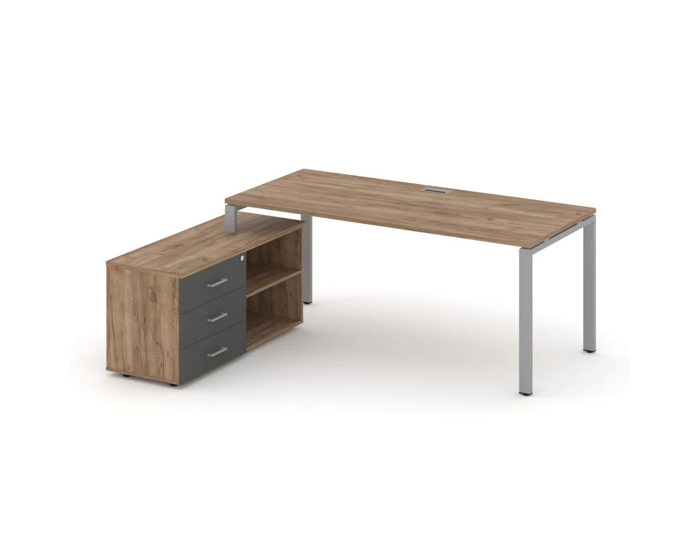 Стол письменный с греденцией левой на П-образном каркасе 1780x1580x750 Style Project Direct