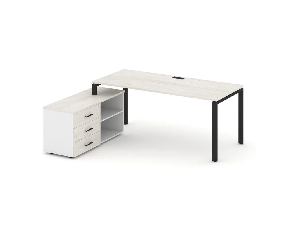 Стол письменный с греденцией левой на П-образном каркасе 1980x1480x750 Style Project Direct