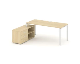 Стол письменный с греденцией левой на П-образном каркасе 2180x1480x750 Style Project Direct images