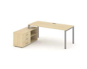 Стол письменный с греденцией левой на П-образном каркасе 2180x1580x750 Style Project Direct images