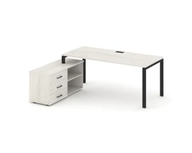 Стол письменный с греденцией левой на П-образном каркасе 2180x1580x750 Style Project Direct images