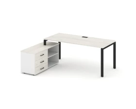 Стол письменный с греденцией левой на П-образном каркасе 2180x1580x750 Style Project Direct images