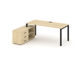 Стол письменный с греденцией левой на П-образном каркасе 2180x1580x750 Style Project Direct images