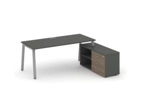 Стол письменный с греденцией правой на А-образном каркасе 1780x1480x750 Style Project Direct images