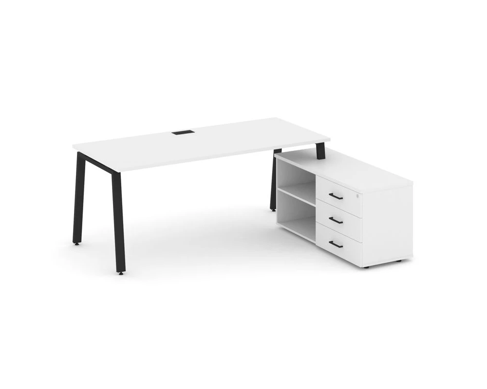 Стол письменный с греденцией правой на А-образном каркасе 1980x1480x750 Style Project Direct