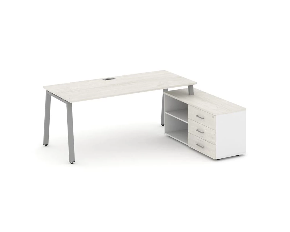 Стол письменный с греденцией правой на А-образном каркасе 1980x1480x750 Style Project Direct