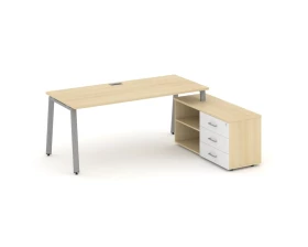 Стол письменный с греденцией правой на А-образном каркасе 1980x1480x750 Style Project Direct images