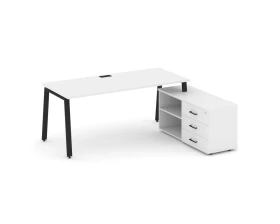 Стол письменный с греденцией правой на А-образном каркасе 2180x1480x750 Style Project Direct images