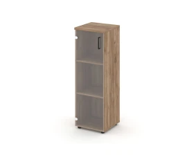 Шкаф средний узкий левый прозр. стекло 400x400x1203 Стайл Проджект / Style Project images