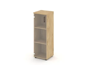 Шкаф средний узкий левый прозр. стекло 400x400x1203 Стайл Проджект / Style Project images