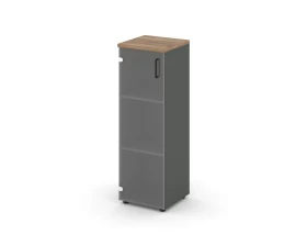 Шкаф средний узкий левый прозр. стекло 400x400x1203 Стайл Проджект / Style Project images