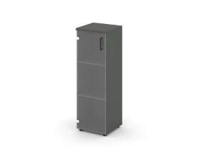 Шкаф средний узкий левый прозр. стекло 400x400x1203 Стайл Проджект / Style Project images