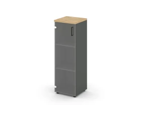 Шкаф средний узкий левый прозр. стекло 400x400x1203 Стайл Проджект / Style Project images