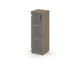 Шкаф средний узкий левый прозр. стекло 400x400x1203 Стайл Проджект / Style Project images