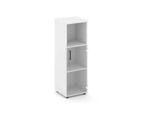 Шкаф средний узкий правый прозр. стекло с нишей 400x400x1203 зад. стенка HDF Стайл Проджект / Style Project images