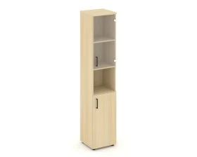 Шкаф высокий узкий с нишей прозр. стекло правый 400x400x1982 зад. стенка HDF Стайл Проджект / Style Project images