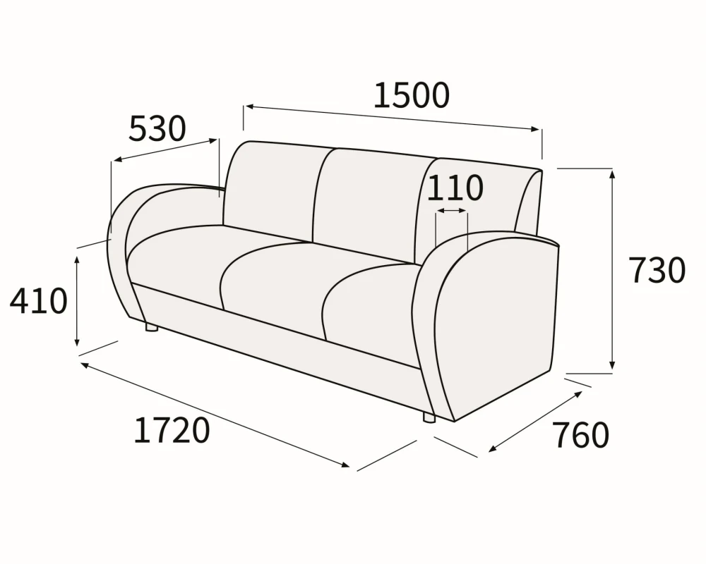 Диван 3-х местный Альфа Люкс
